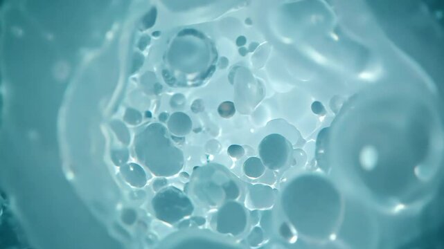 Microscopic image showcasing virus-like particles, symbolizing ongoing research in virology and the development of vaccines for new virus strains during a global pandemic