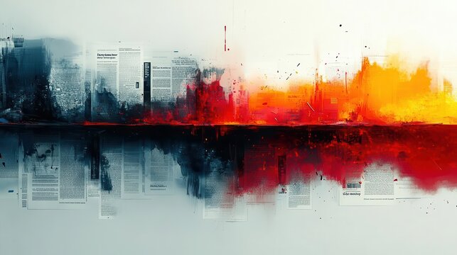 dynamic abstract background made of newspaper and news elements offering a contemporary feel for headers or digital content focused on current events