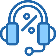 Vector Icon for support, Call center, customer service, headphones