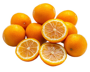 Fresh Sliced Kumquats Isolated on transparent background