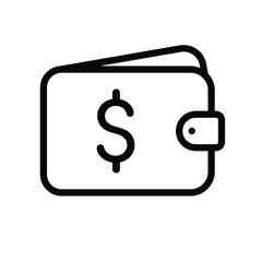 Wallet Dollar, deposit cash, finance, economy line design