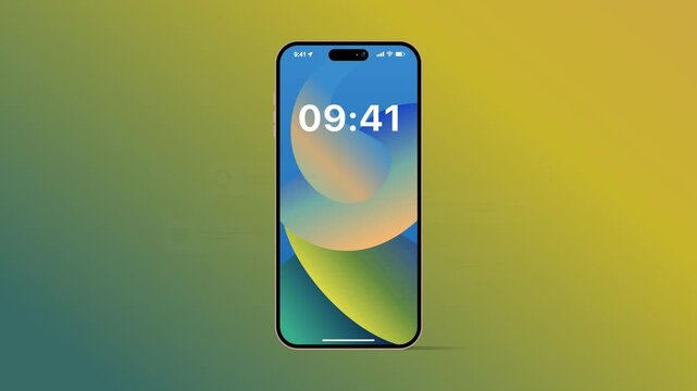 iMobile 16 Phone Screen with Interactive Notification Animation 4k loop