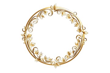 golden decoration ornament 3d render, luxury ornament isolated white background