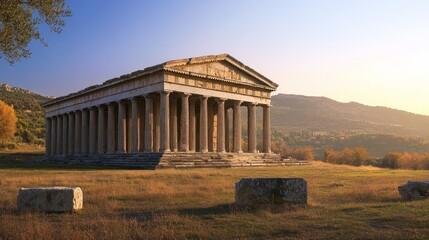 Obraz premium Temple of Artemis at Sardeis, The Hellenistic era, in the third century BC, saw the beginning of the temple's construction.