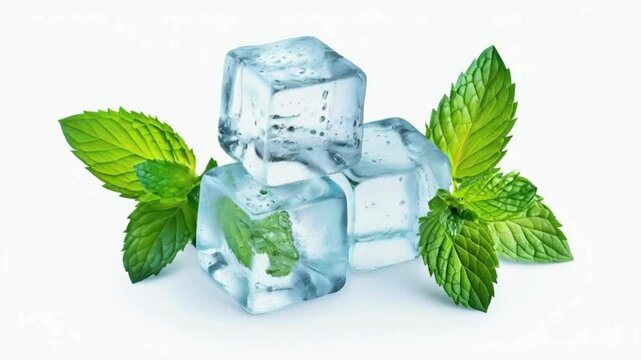 ice cube and mint