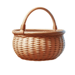 Obraz premium new blank basket isolated, bamboo made blank basket
