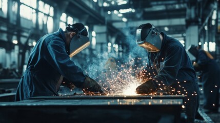 welder worker weld detail industry factory sparks