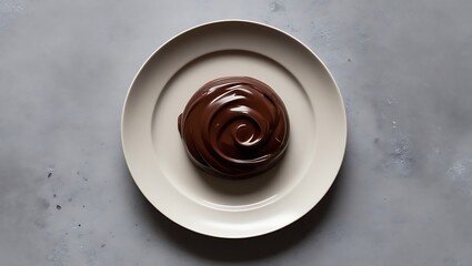 Chocolate bar on a plate. Generative Ai.