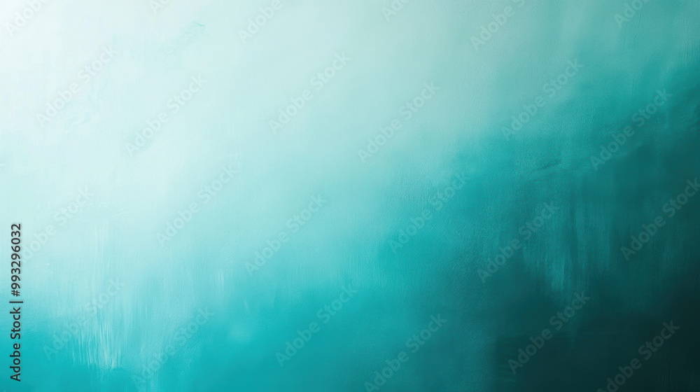 Poster smooth gradient transitions from teal to aqua, creating serene and calming atmosphere. this abstract