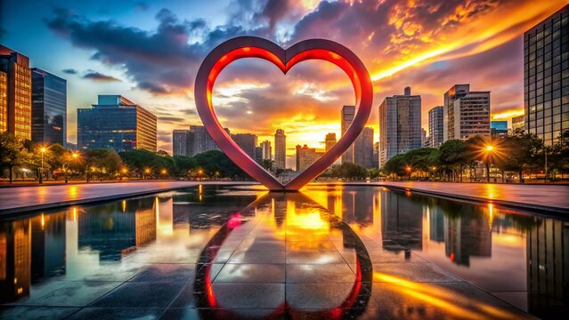 Heart-shaped foundation symbolizing love and unity, perfect for romantic and relationship themes