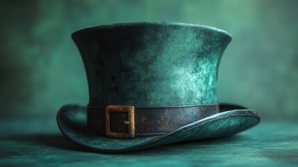 festive green st patricks day top hat cutout against a plain background perfect for holiday decorations exuding a cheerful and celebratory spirit of irish culture