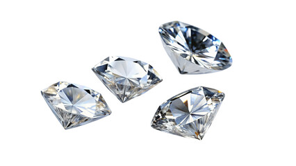 Crystal-clear diamond, isolated on white, shines brightly, a symbol of luxury and wealth