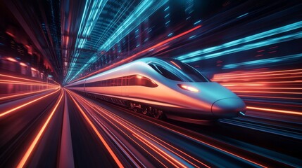 Fototapeta premium modern high-speed train railway