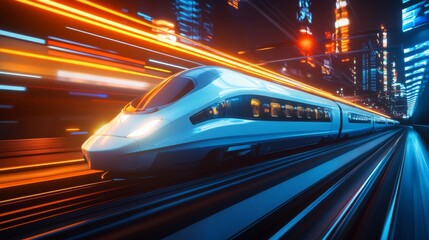 Fototapeta premium modern high-speed train railway