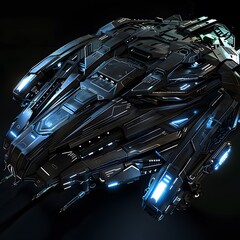 Advanced Futuristic Military Tank with Hovering Capabilities and Glowing Energy Shields Covered in Sleek Armor
