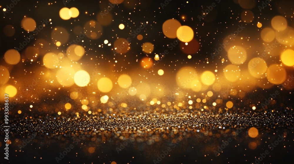 Aufkleber golden particles and shimmering sprinkles create a festive atmosphere blurred golden lights add a gl