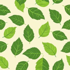 Seamless pattern of green leaves, perfect for nature-inspired designs and decorations