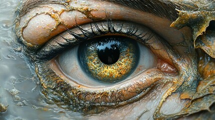 Close Up of a Human Eye with Intricate Texture and Detail