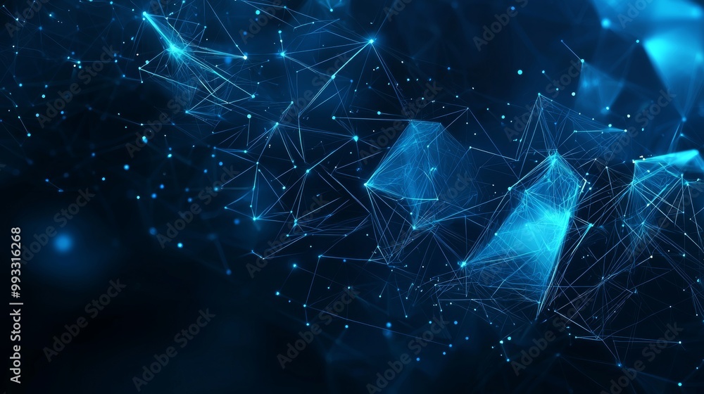 Aufkleber technology blockchain network futuristic hud background with chain of blocks polygon peer-to-peer ne