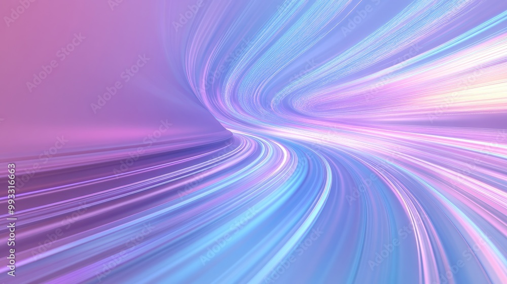 Poster streamlined speed with a light blue and purple special effect background representing innovative com