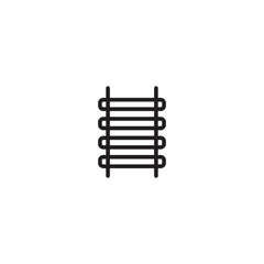 A line drawing of a ladder. A simple illustration of a ladder with multiple rungs. Editable icon.