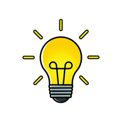 light bulb flat cartoon illustration for creative idea