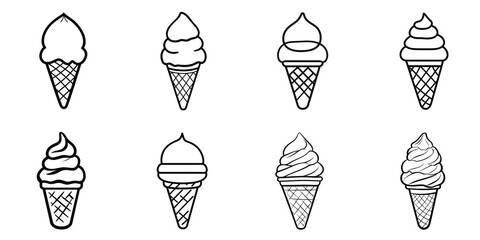 Ice cream cone transparent icon sample mockup isolated png with no background.