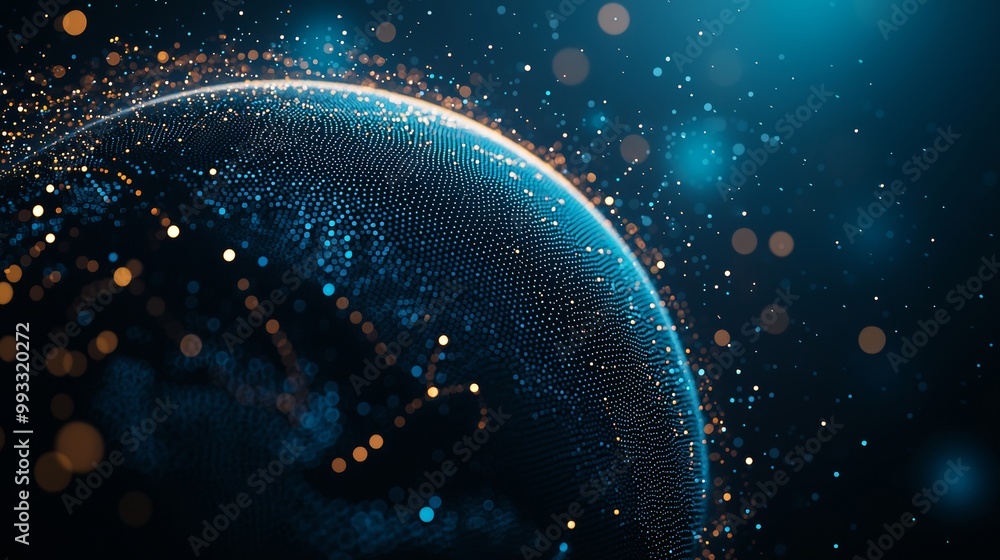 Aufkleber a futuristic blockchain technology hud background featuring a world globe and a blockchain polygon p