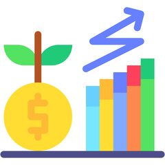 Vector Icon Business, chart, graph, growth, money