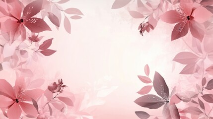 Obraz premium Elegant pink floral frame design with a generous blank space for text