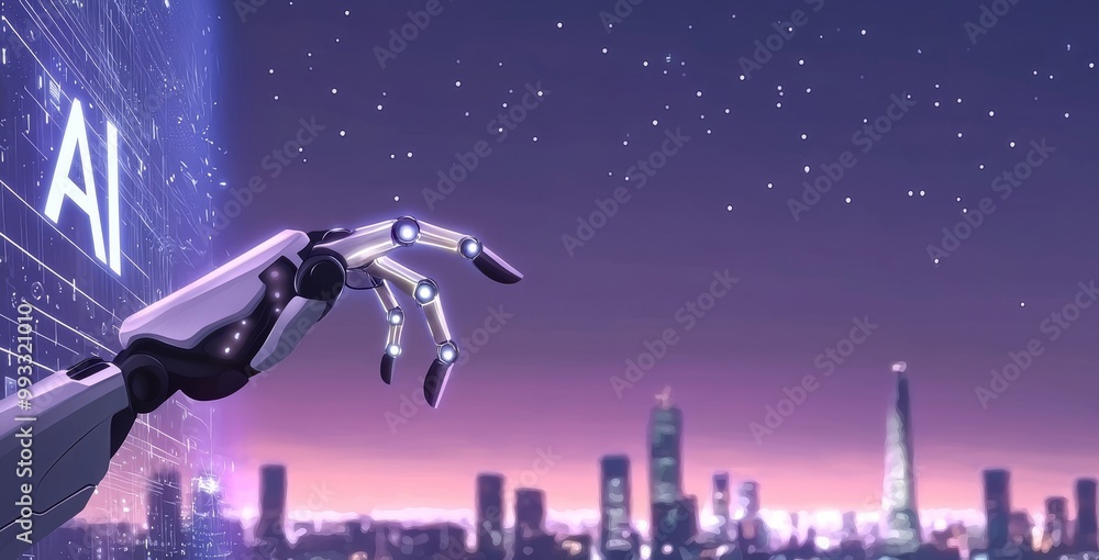 Poster 3d rendering of a white humanoid hand using a digital stock icon