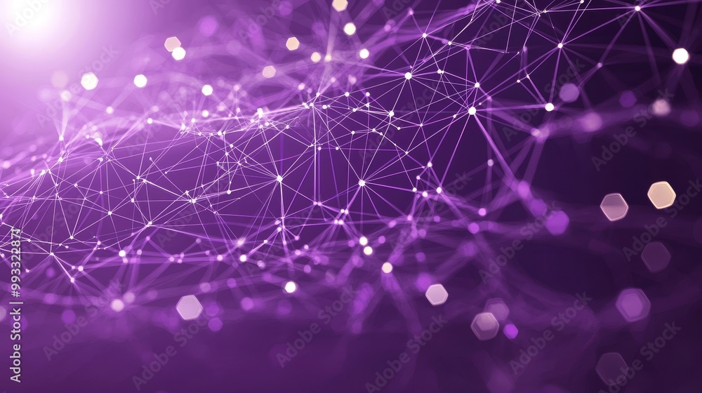 Poster blockchain technology futuristic ultraviolet background with polygon peer to peer network. global cr