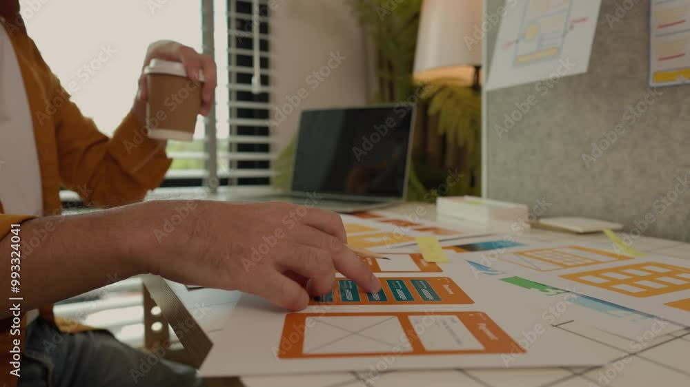 Poster web developers are designing the layout of digital products to meet the current people's interests, 