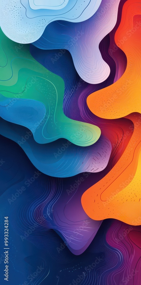 Poster colorful abstract background design perfect for mobile app interface featuring dynamic shapes and vi