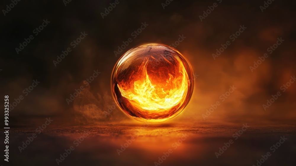 Poster a fiery orb seems to hover in the dark casting a warm glow that brightens the surrounding shadows