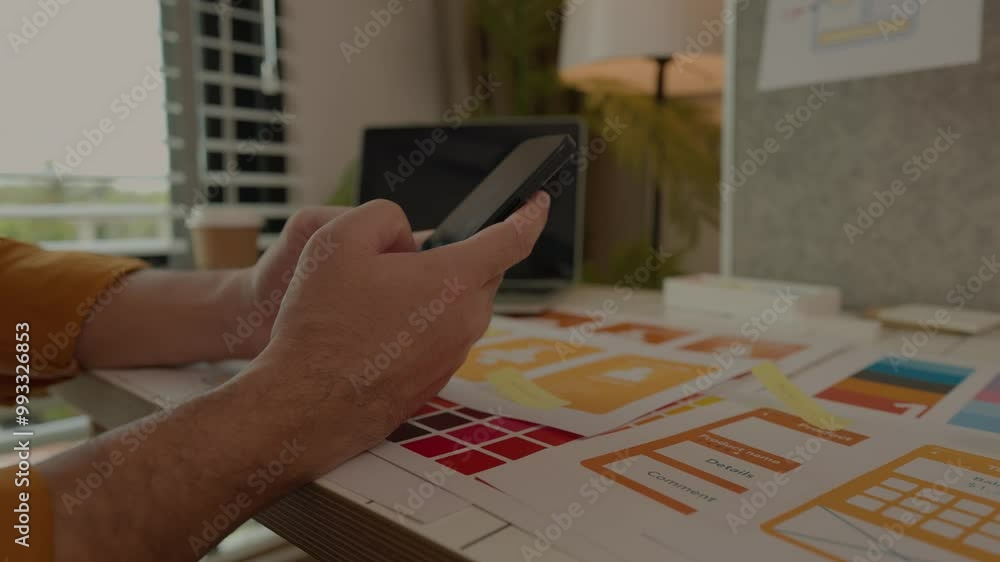 Poster web developers are designing the layout of digital products to meet the current people's interests, 