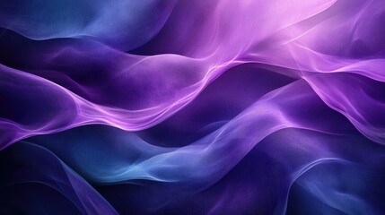 Obraz premium Gentle undulating waves in shades of purple and blue featuring a silky texture creating a calming and contemporary abstract backdrop for digital design