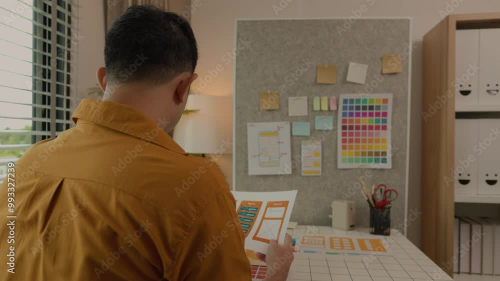 Poster web developers are designing the layout of digital products to meet the current people's interests, 