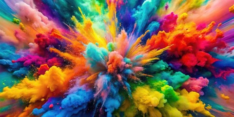 Obraz premium A lively and colorful abstract backdrop exuding positive energy, radiating joy and uplifting emotions for an invigorating and vibrant visual experience that inspires happiness.