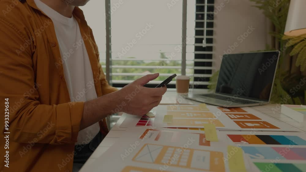 Poster web developers are designing the layout of digital products to meet the current people's interests, 