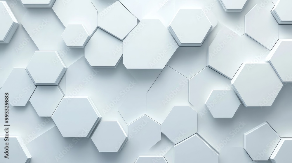 Poster abstract background featuring hexagonal elements in a white design