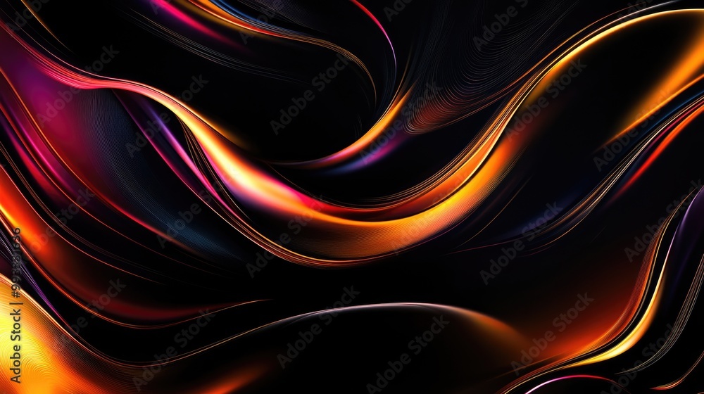 Poster abstract dark background with captivating wave patterns design
