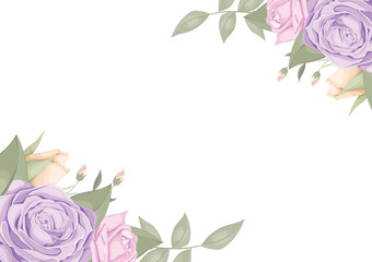 flower frame background with watercolor