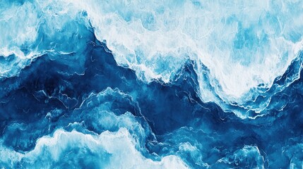 Abstract electric blue ocean waves in watercolor Artistic background ideal for design wallpaper and textural elements Modern and contemporary artistic expression