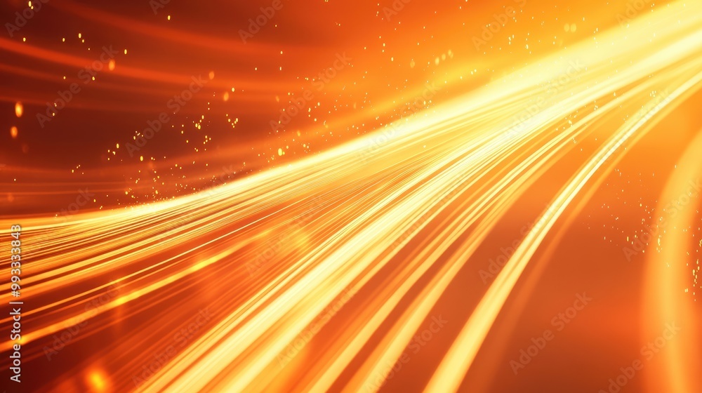 Aufkleber dynamic abstract orange background featuring glowing lines with a sense of energy and movement