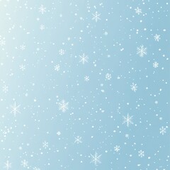 Abstract Winter Background with White Snowflakes on Light Blue Gradient