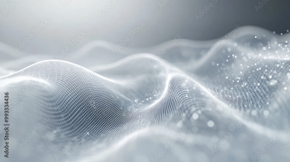Poster abstract gray and white background featuring a technological line design