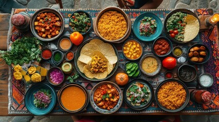 mexican family gathered around a festive table adorned with traditional dishes celebrating togetherness and cultural heritage