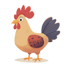 cartoon chicken with colorful feathers