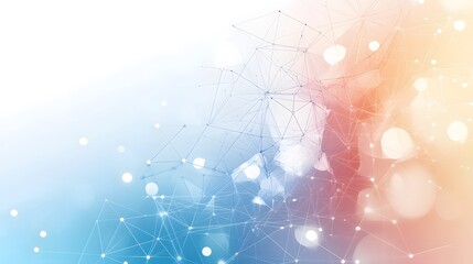 Abstract Geometric Pattern with Interconnected Lines and Bokeh Lights